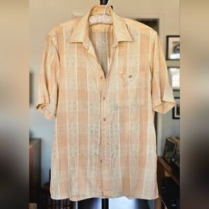 Dior VTG 70s Plaid Short Sleeve Button-Down Shirt